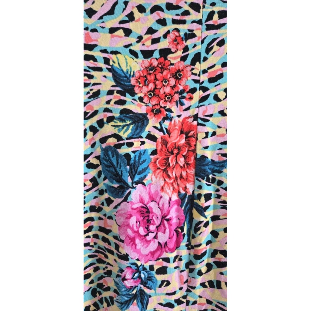 Torrid Super Soft Knit Tunic Leopard Floral Top Criss-Cross Front Size 3X - Picture 5 of 9